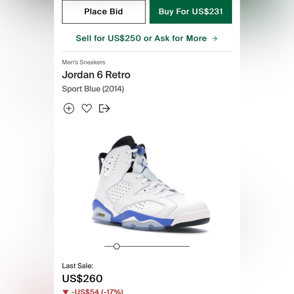 ❌SOLD❌ ⭐️AUTHENTIC NIKE AIR JORDAN 6 RETRO ‘SPORT BLUE’ 2014⭐️